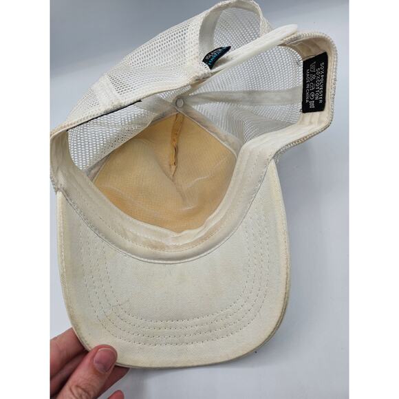 Vintage Y2K Island Crew Hawaii Snapback Trucker Hat White Palm Tree Print - Picture 3 of 6